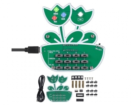 Soldering Practice Kit, RGB Dimmer Light Soldering Learning Kit, Flower Shaped DIY Soldering Project Kit with 3 Colors Electronics Soldering Kit for School Training